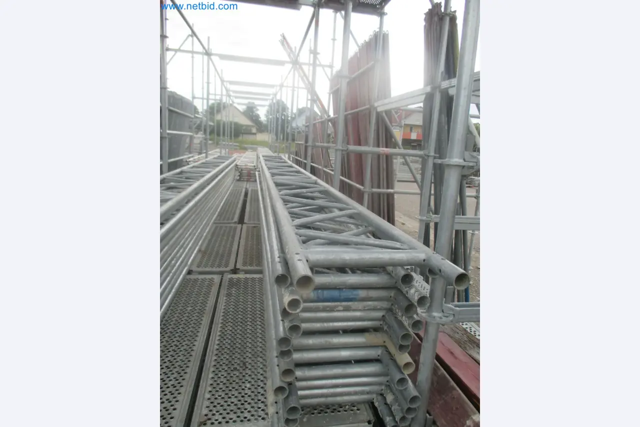 Scaffolding components (some from the construction site), machinery, and vehicles belonging to a construction company-2