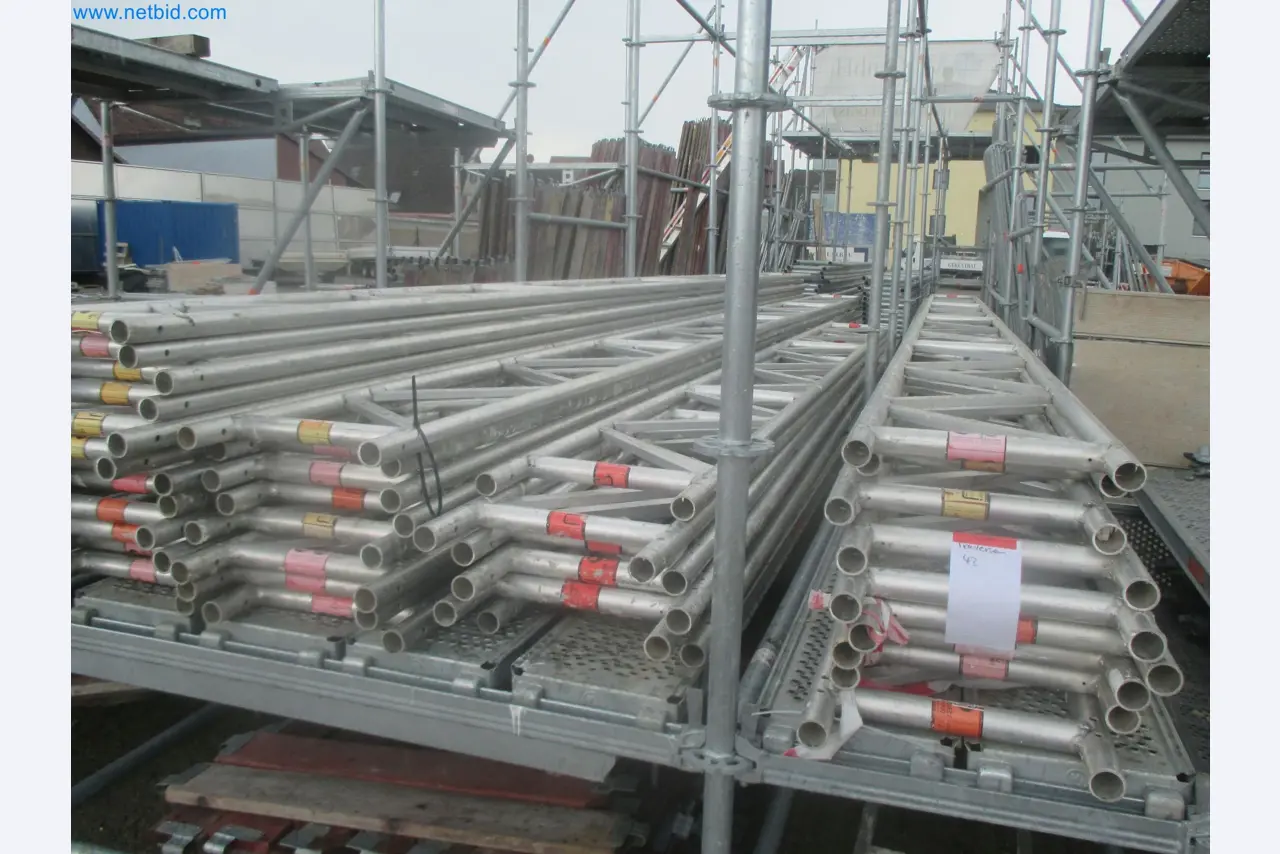 Scaffolding components (some from the construction site), machinery, and vehicles belonging to a construction company-3