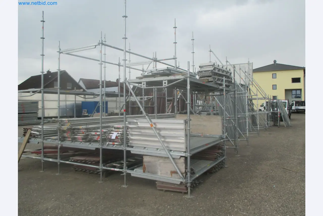Scaffolding components (some from the construction site), machinery, and vehicles belonging to a construction company-1