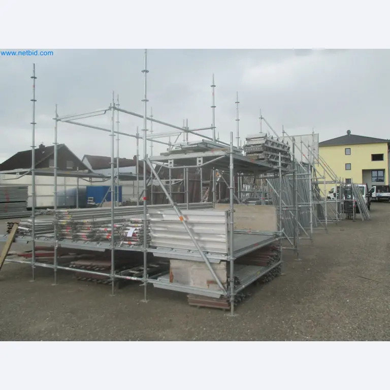 Scaffolding components (some from the construction site), machinery, and vehicles belonging to a construction company-1