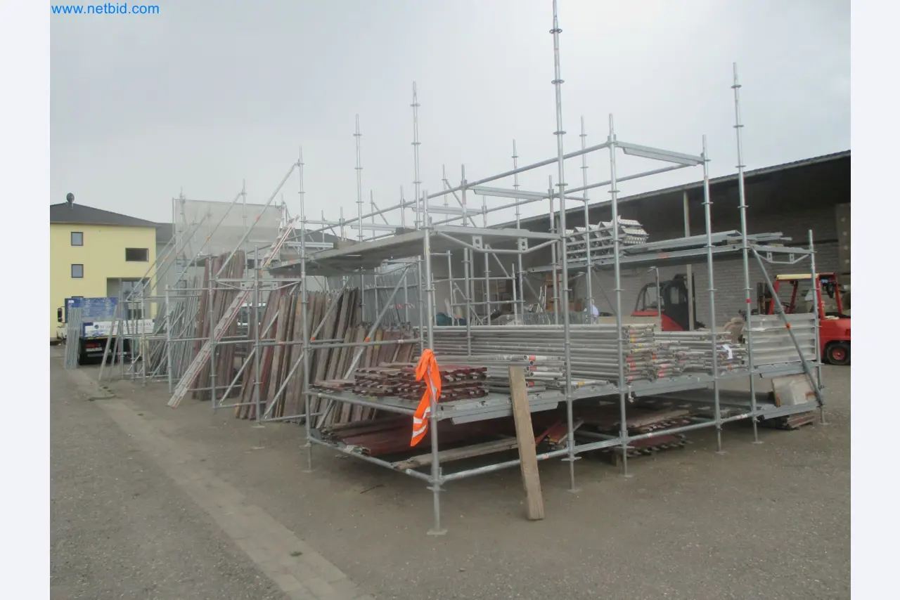 Scaffolding components (some from the construction site), machinery, and vehicles belonging to a construction company-2