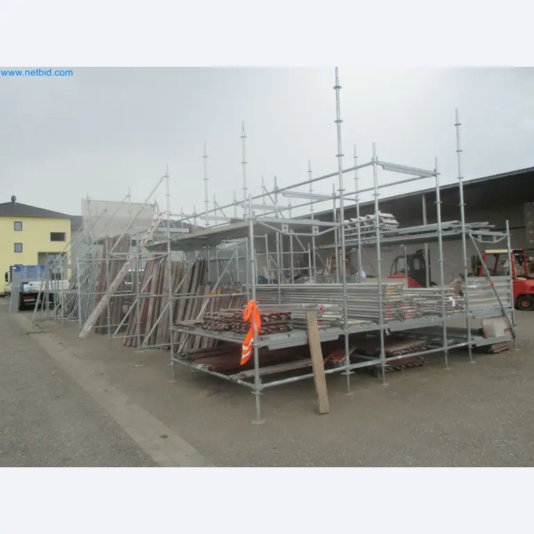 Scaffolding components (some from the construction site), machinery, and vehicles belonging to a construction company-2