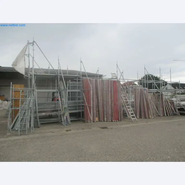 Scaffolding components (some from the construction site), machinery, and vehicles belonging to a construction company-3