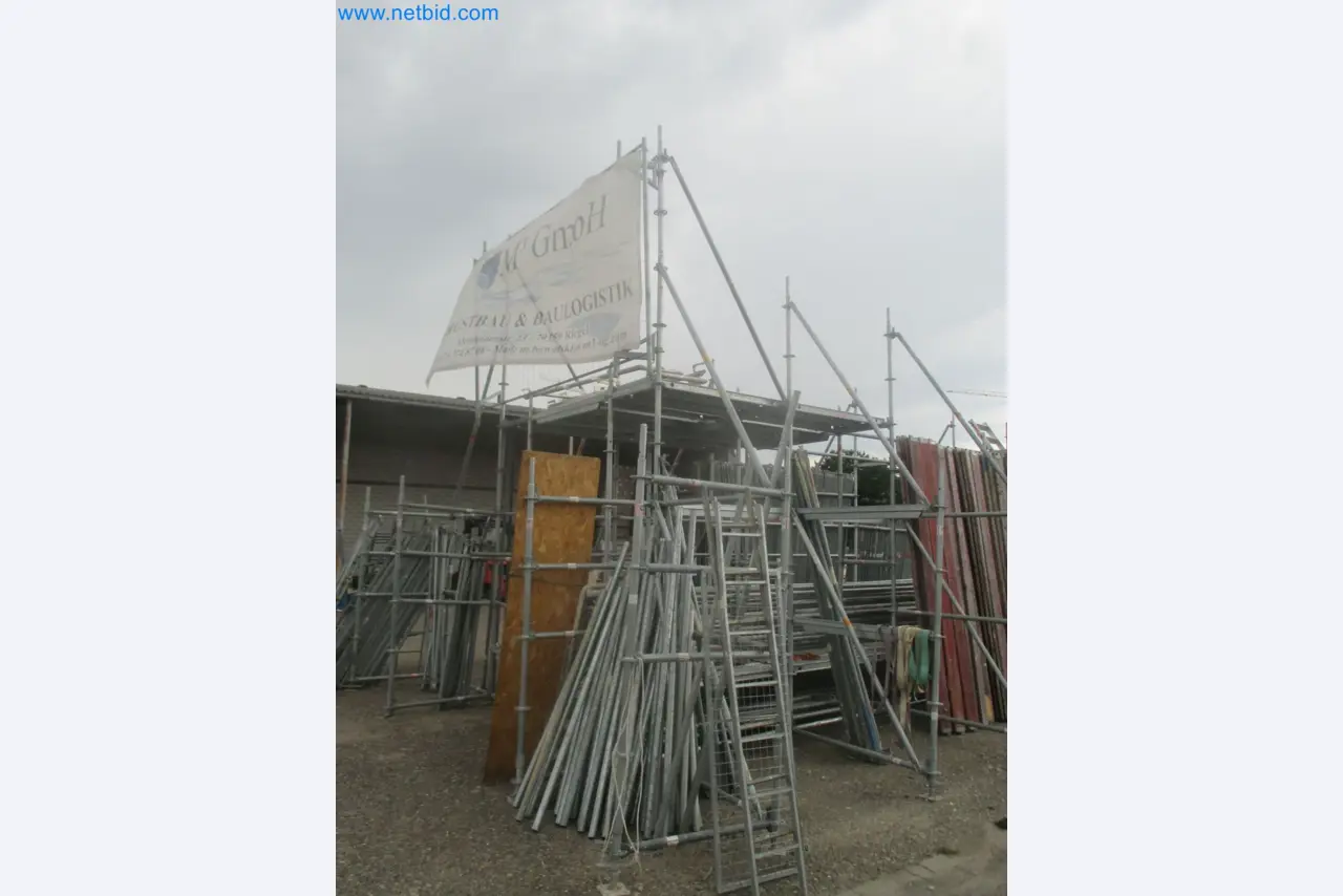 Scaffolding components (some from the construction site), machinery, and vehicles belonging to a construction company-4