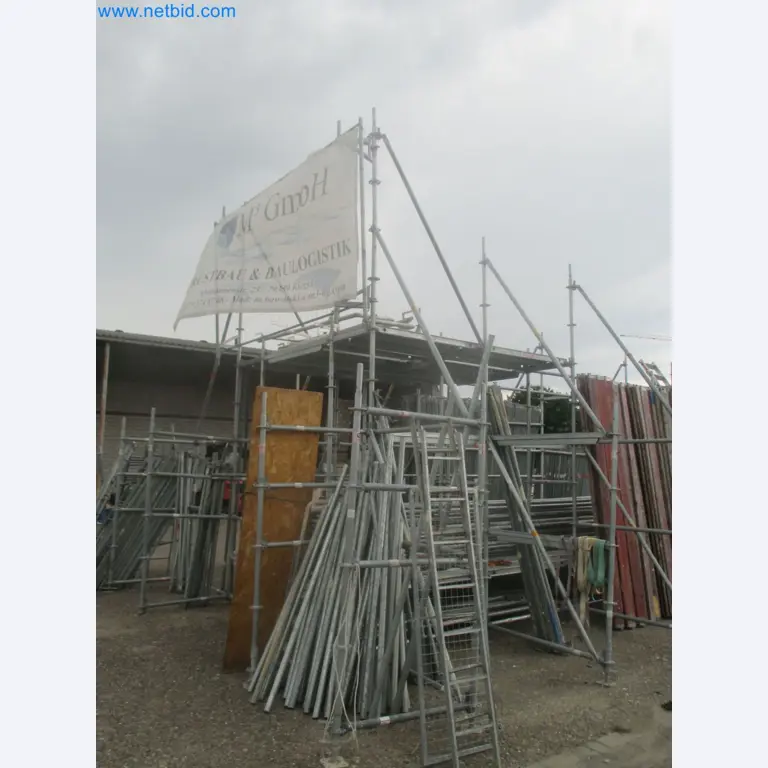 Scaffolding components (some from the construction site), machinery, and vehicles belonging to a construction company-4