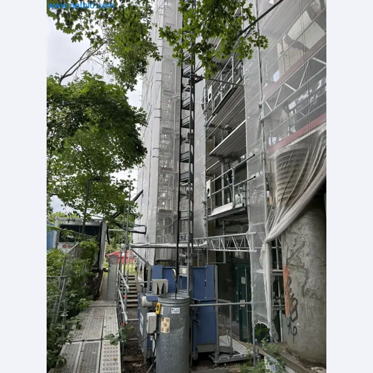 Scaffolding components (some from the construction site), machinery, and vehicles belonging to a construction company-1