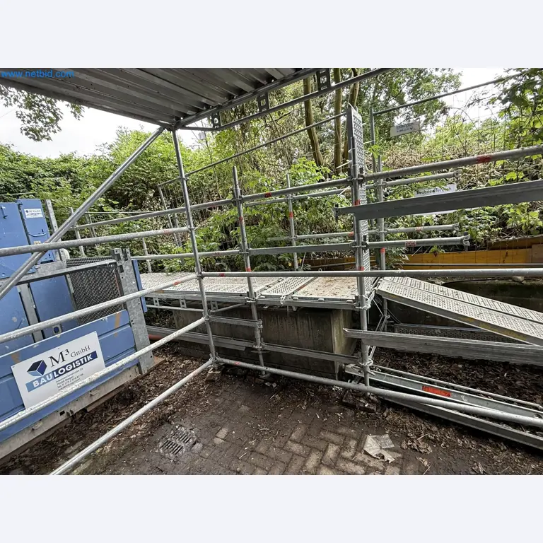 Scaffolding components (some from the construction site), machinery, and vehicles belonging to a construction company-3