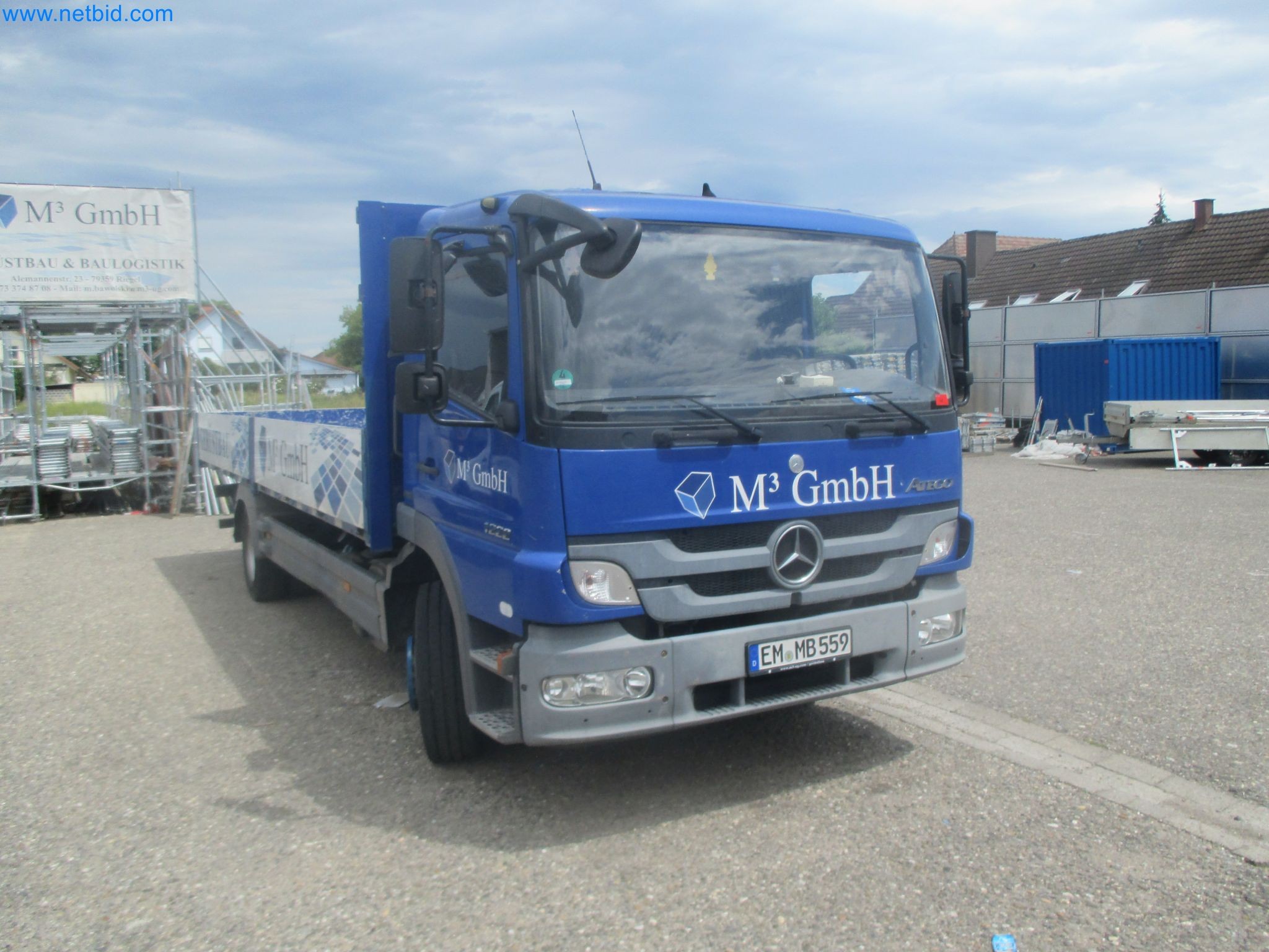 Scaffolding components (some from the construction site), machinery, and vehicles belonging to a construction company-2