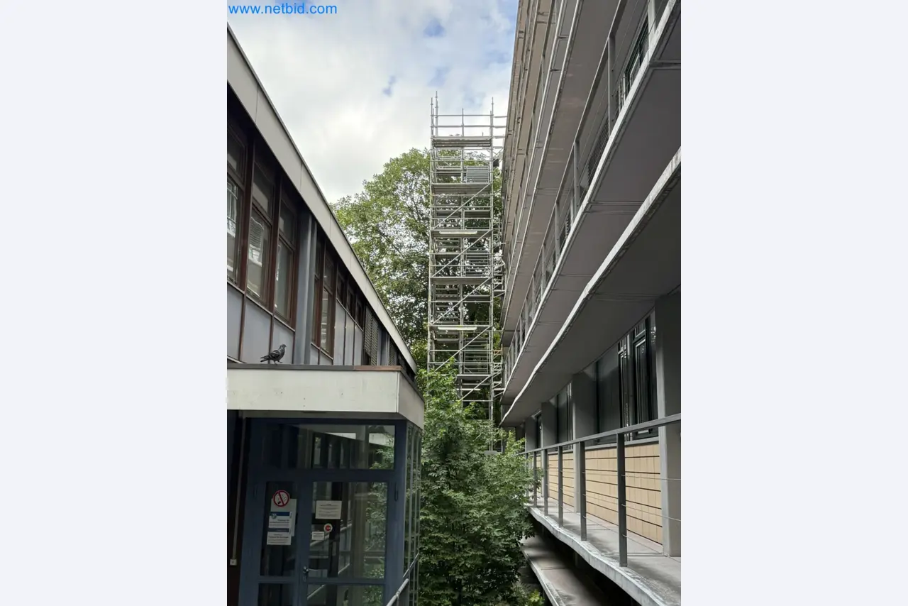 Scaffolding components (some from the construction site), machinery, and vehicles belonging to a construction company-2