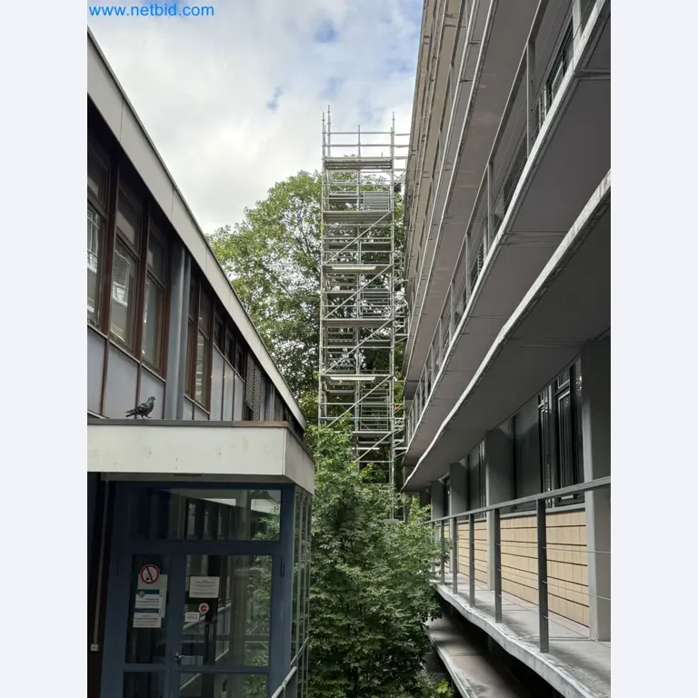 Scaffolding components (some from the construction site), machinery, and vehicles belonging to a construction company-2