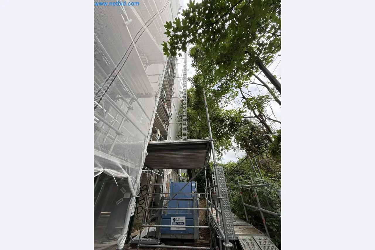 Scaffolding components (some from the construction site), machinery, and vehicles belonging to a construction company-4