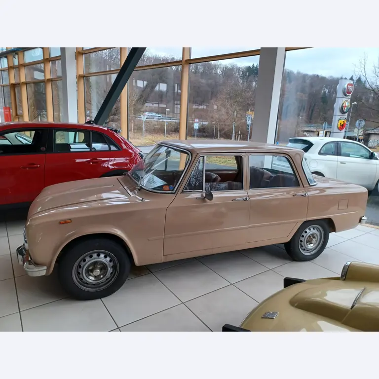 Passenger cars, electric cars, and automotive repair shop equipment at a Fiat dealership-2