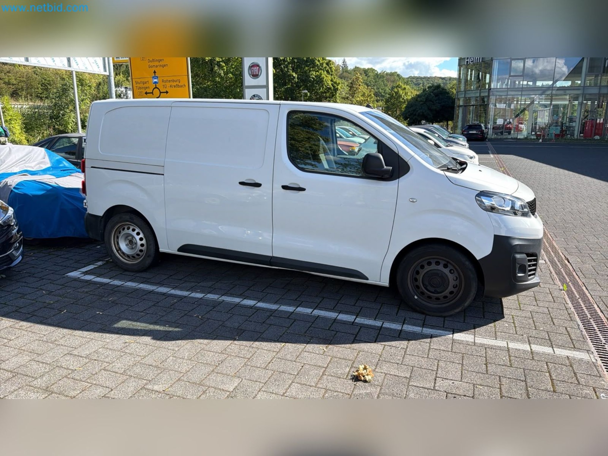 Passenger cars, electric cars, and automotive repair shop equipment at a Fiat dealership-6