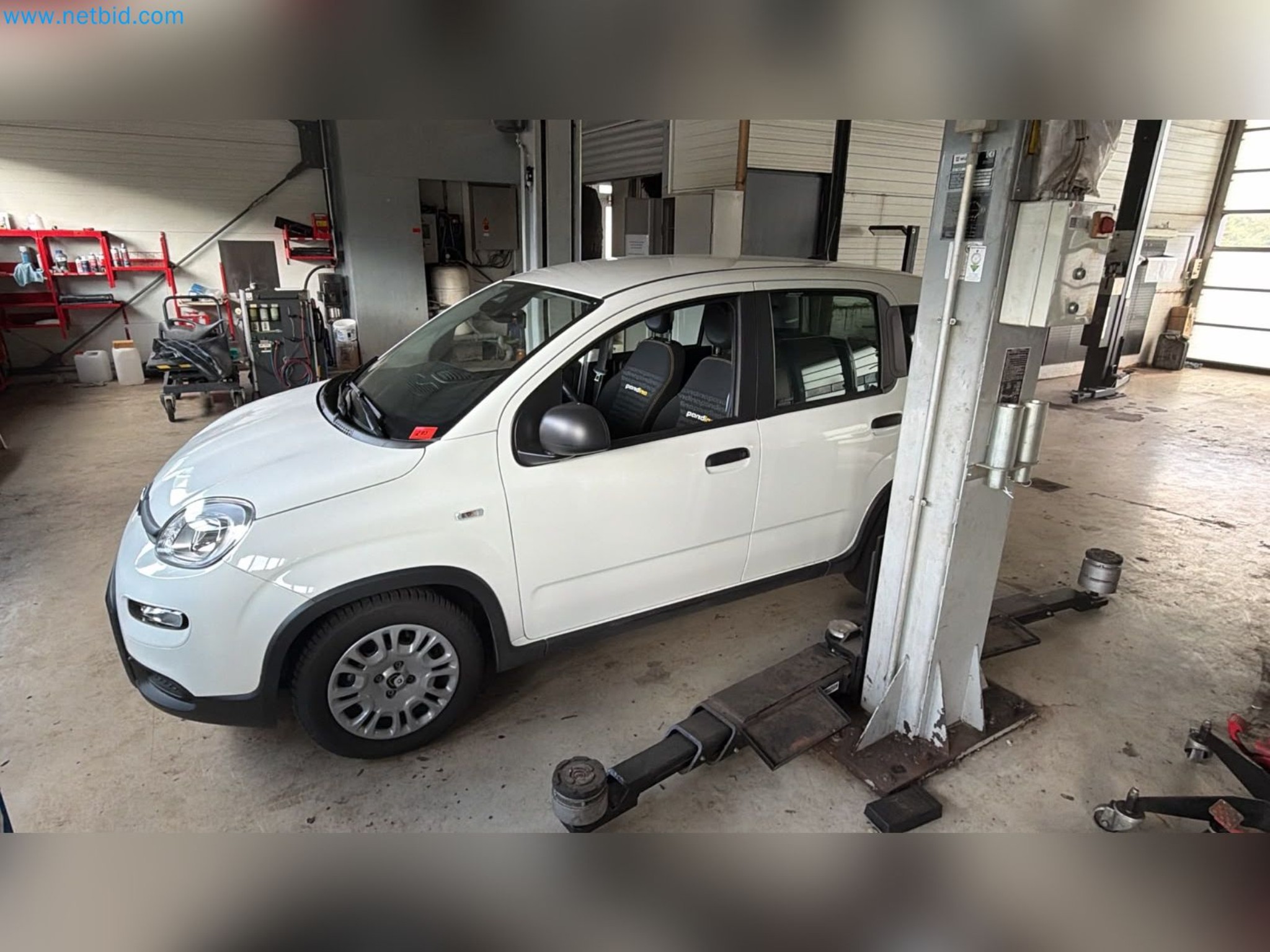 Osobní automobily, elektromobily a vybavení autoservisu v prodejně vozů Fiat-4