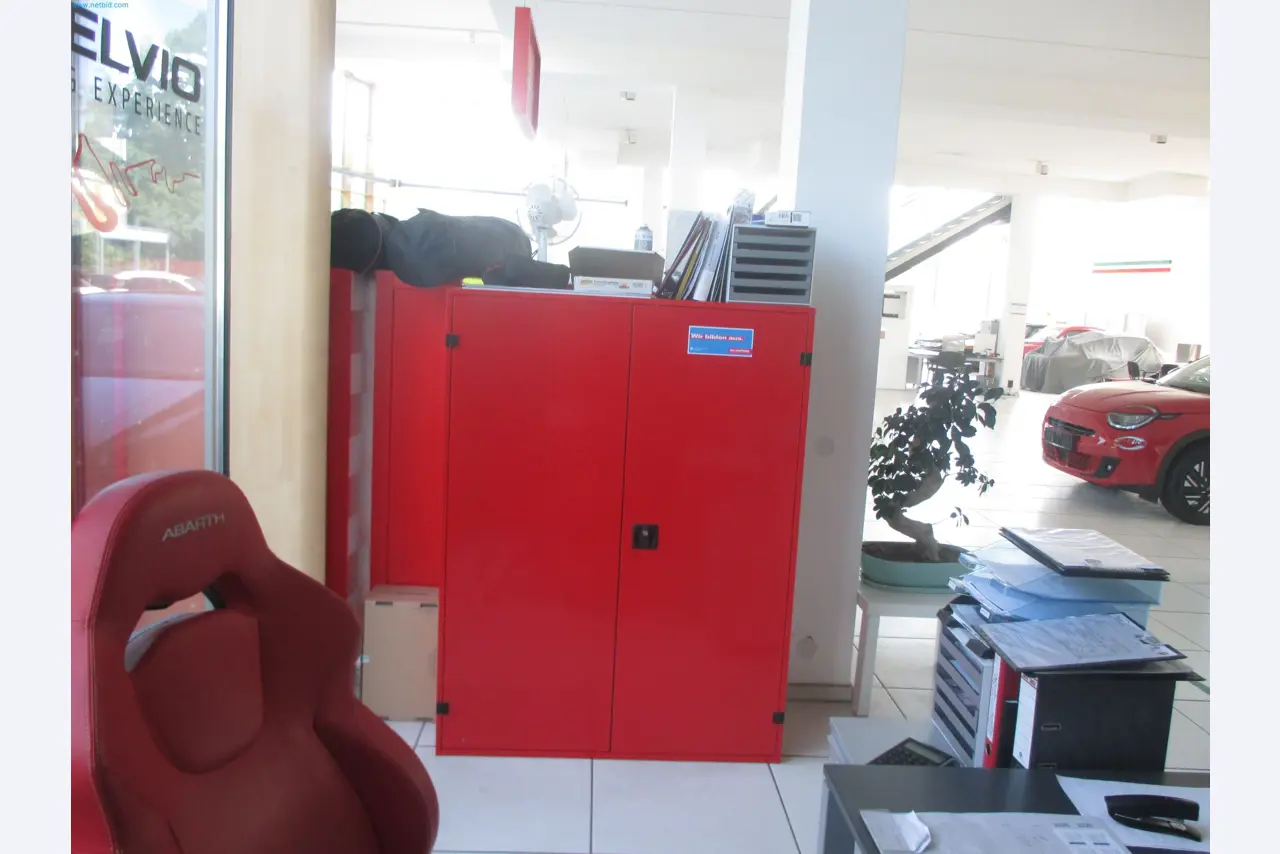 Passenger cars, electric cars, and automotive repair shop equipment at a Fiat dealership-6