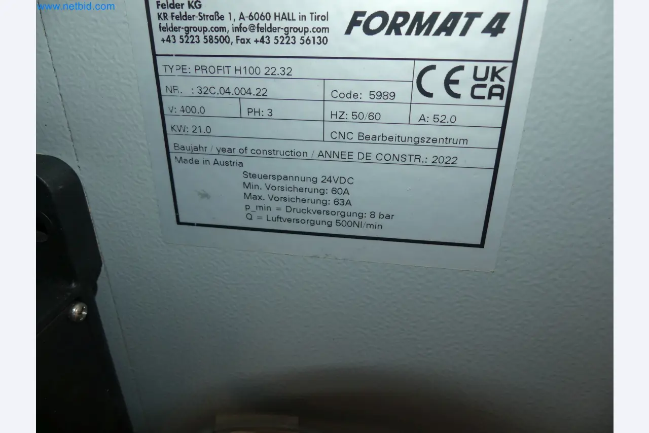 Nesting CNC machining centers FELDER FORMAT4 Profit H100 22.32 - High-performance technology for carpenters and joiners-86