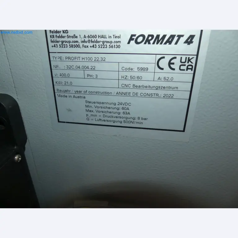 Nesting CNC machining centers FELDER FORMAT4 Profit H100 22.32 - High-performance technology for carpenters and joiners-86