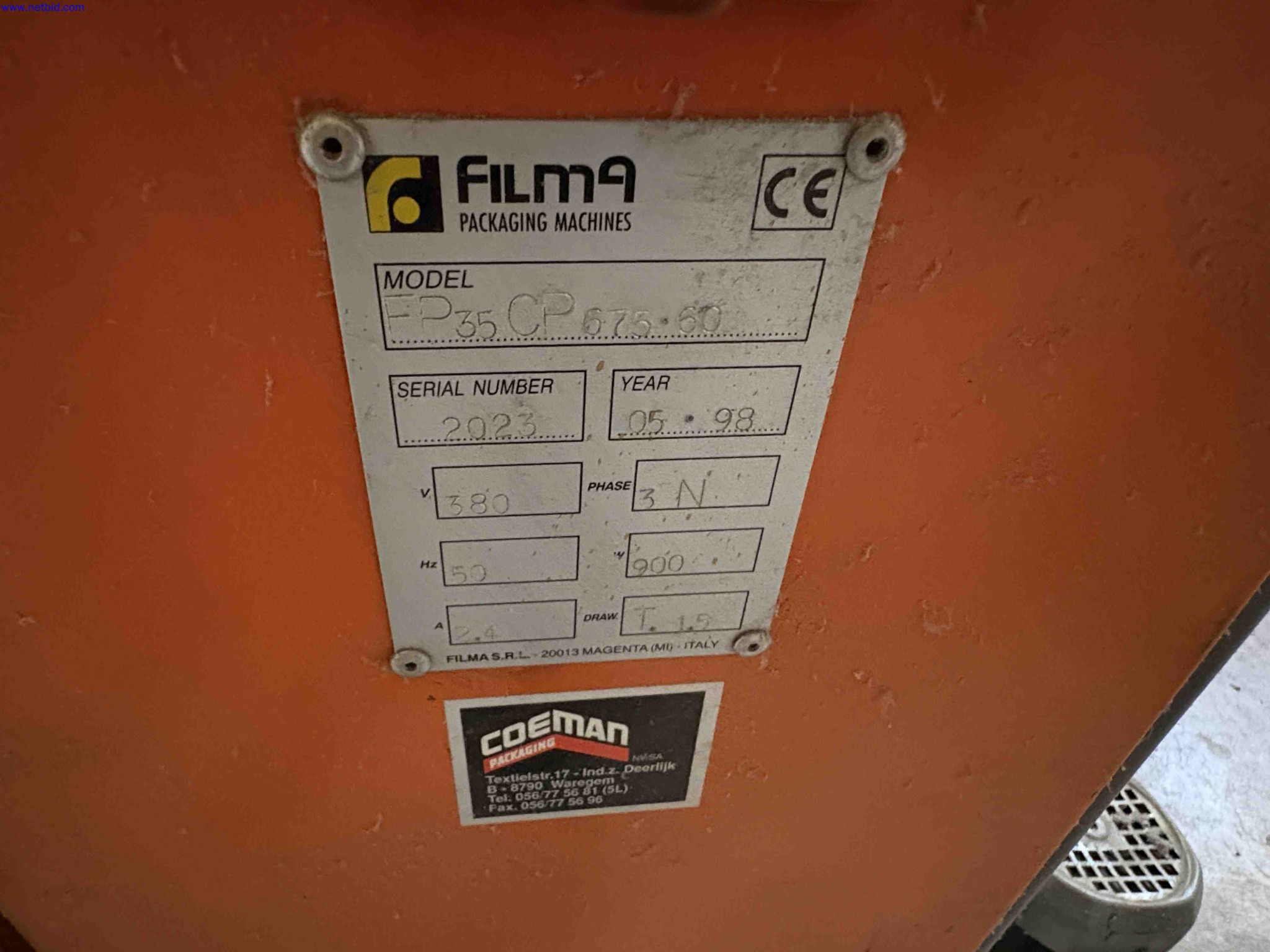Semi-automatic pallet stretch wrapping machine FILMA P35 CP 675-60 – foto 10 – kavel bij NetBid, Roterijstraat 205-8793 Waregem
