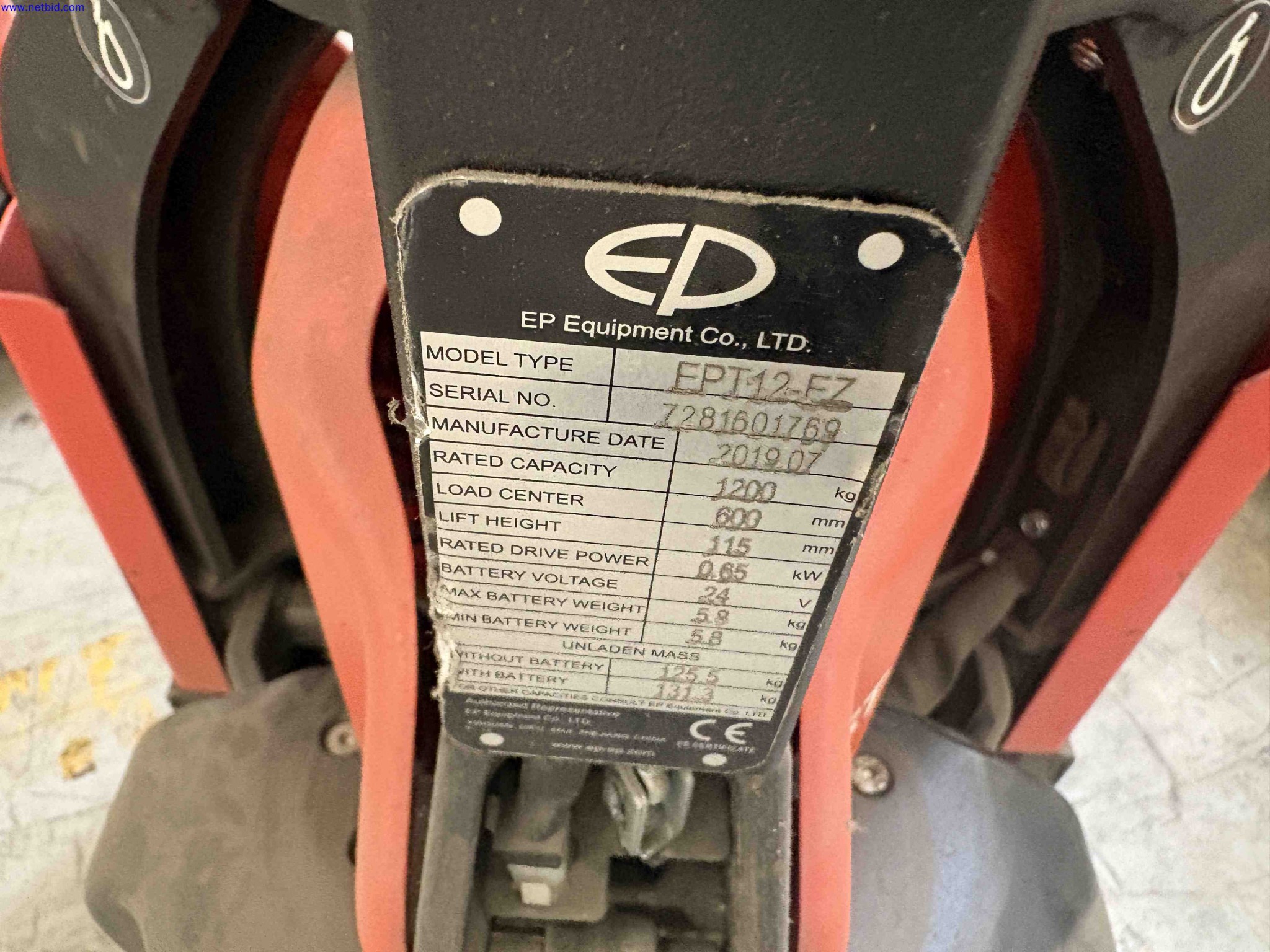 3 Battery electric pallet trucks EP Equipment EP12 Series – foto 6 – kavel bij NetBid, Roterijstraat 205-8793 Waregem