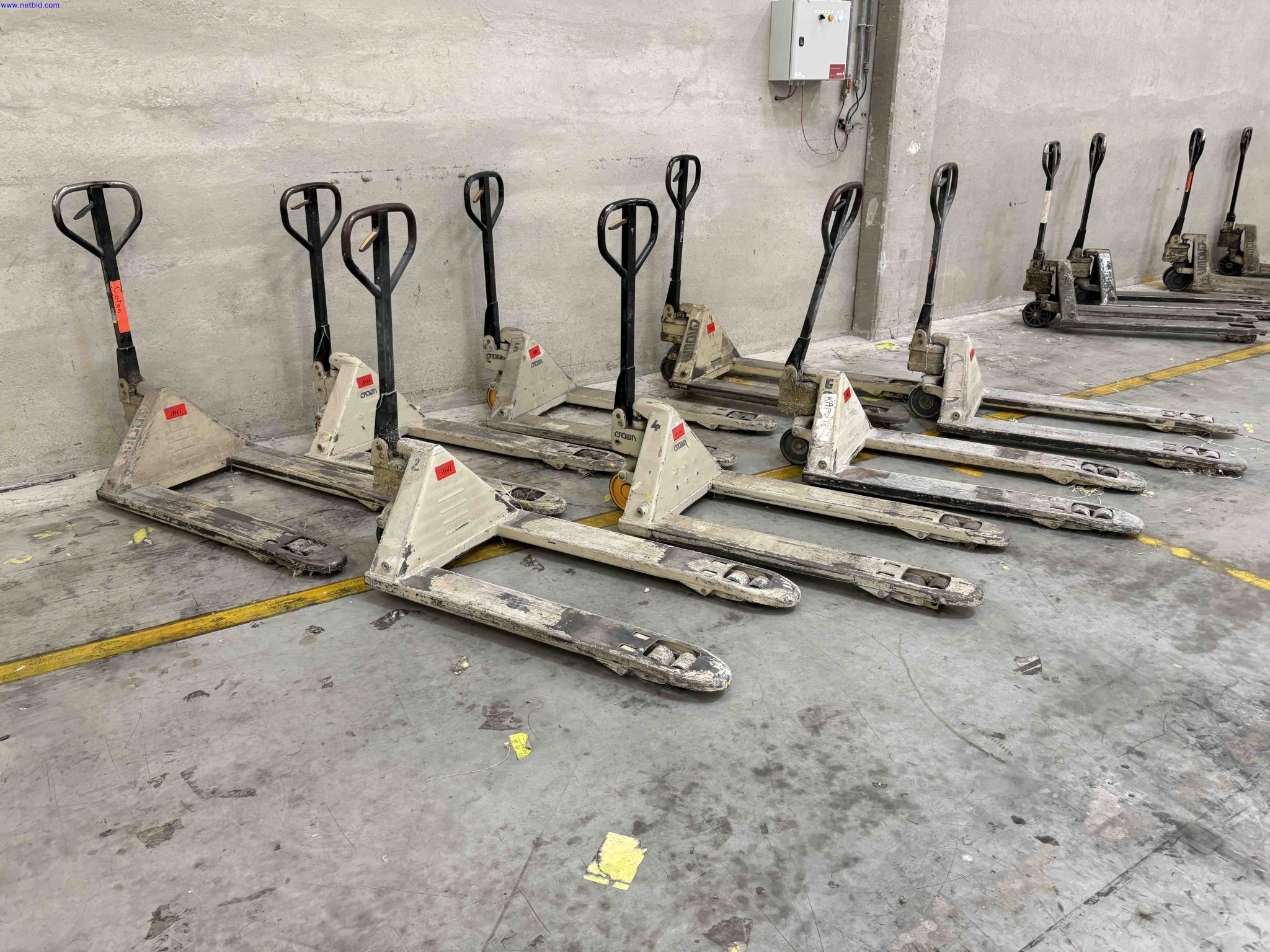 8 Hydraulic pallet trucks Crown PTH 27-45 Series – foto 2 – kavel bij NetBid, Roterijstraat 205-8793 Waregem