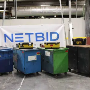 4 Work trolleys with contents