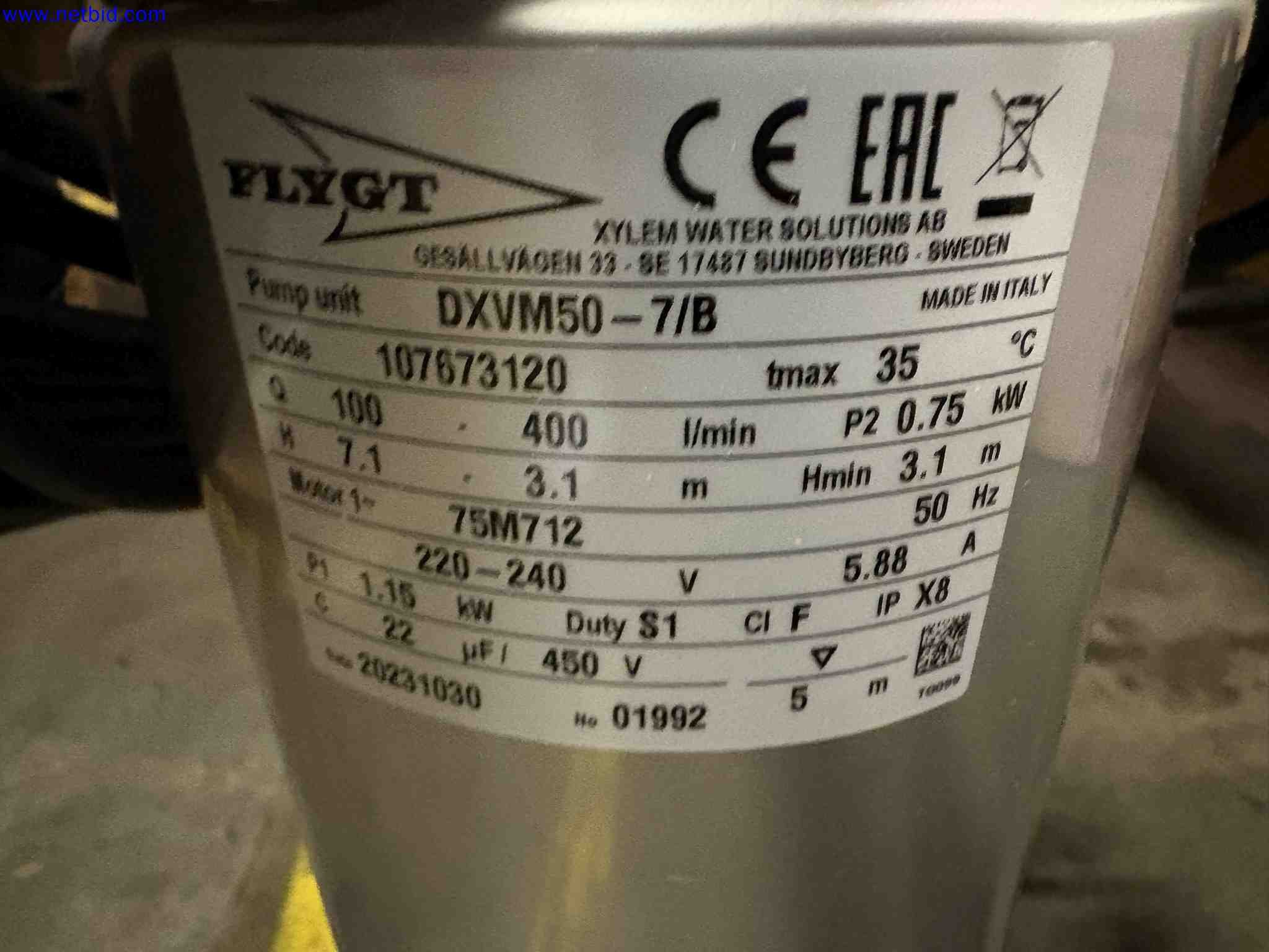 Flygt submersible drainage/dewatering pump XYLEM WATER SOLUTIONS DXVM50-7/B – foto 4 – kavel bij NetBid, Sint Baafs Vijve