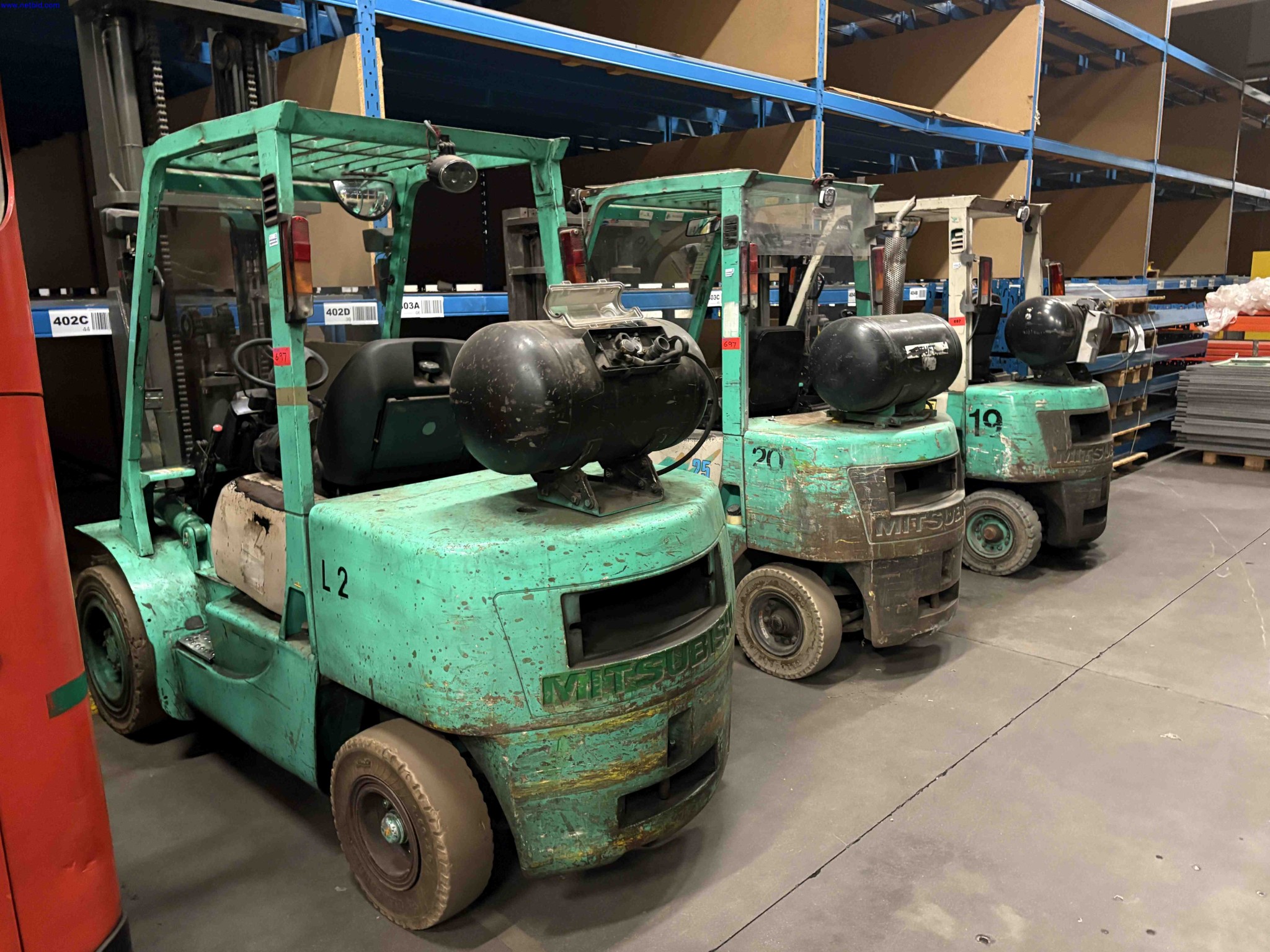 3 LPG Counterbalance Forklift Trucks Mitsubishi – foto 2 – kavel bij NetBid, Sint Baafs Vijve