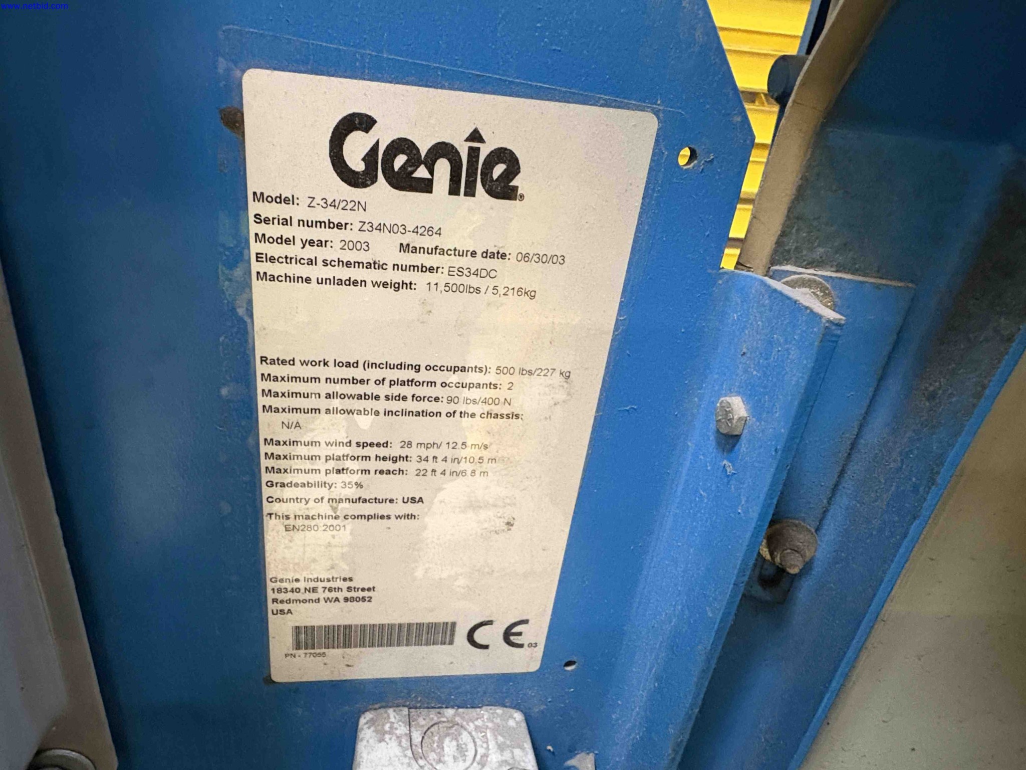 Battery Electric Articulated Boom Lift Genie Z-34/22N – foto 7 – kavel bij NetBid, Sint Baafs Vijve