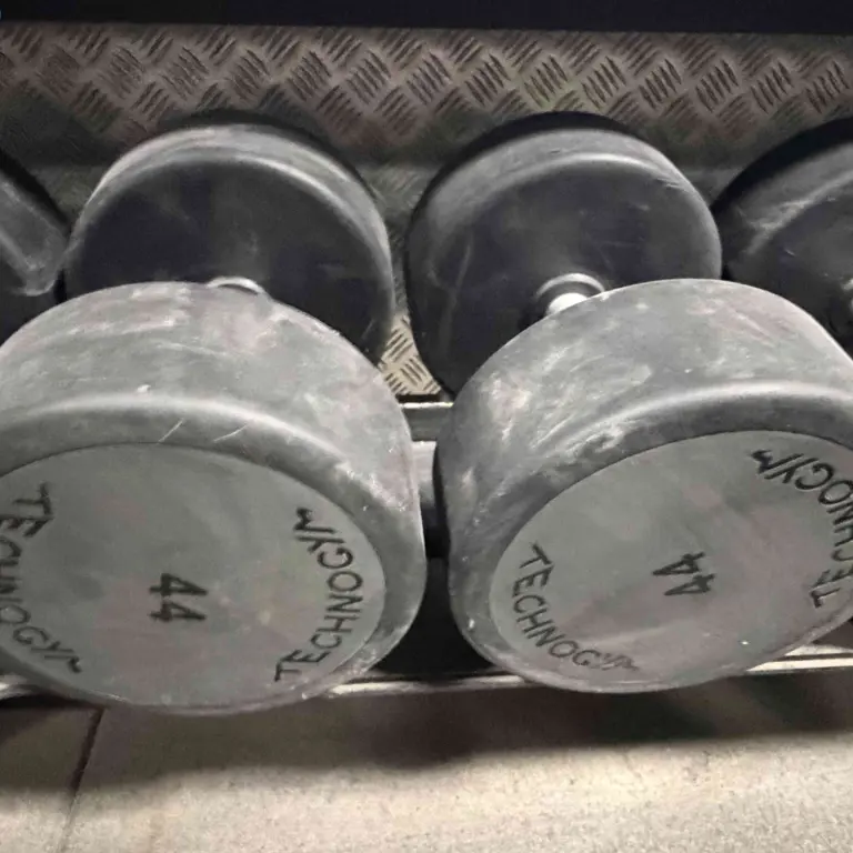 20 Urethane Dumbells TECHNOGYM Cast iron center encased in a urethane coating