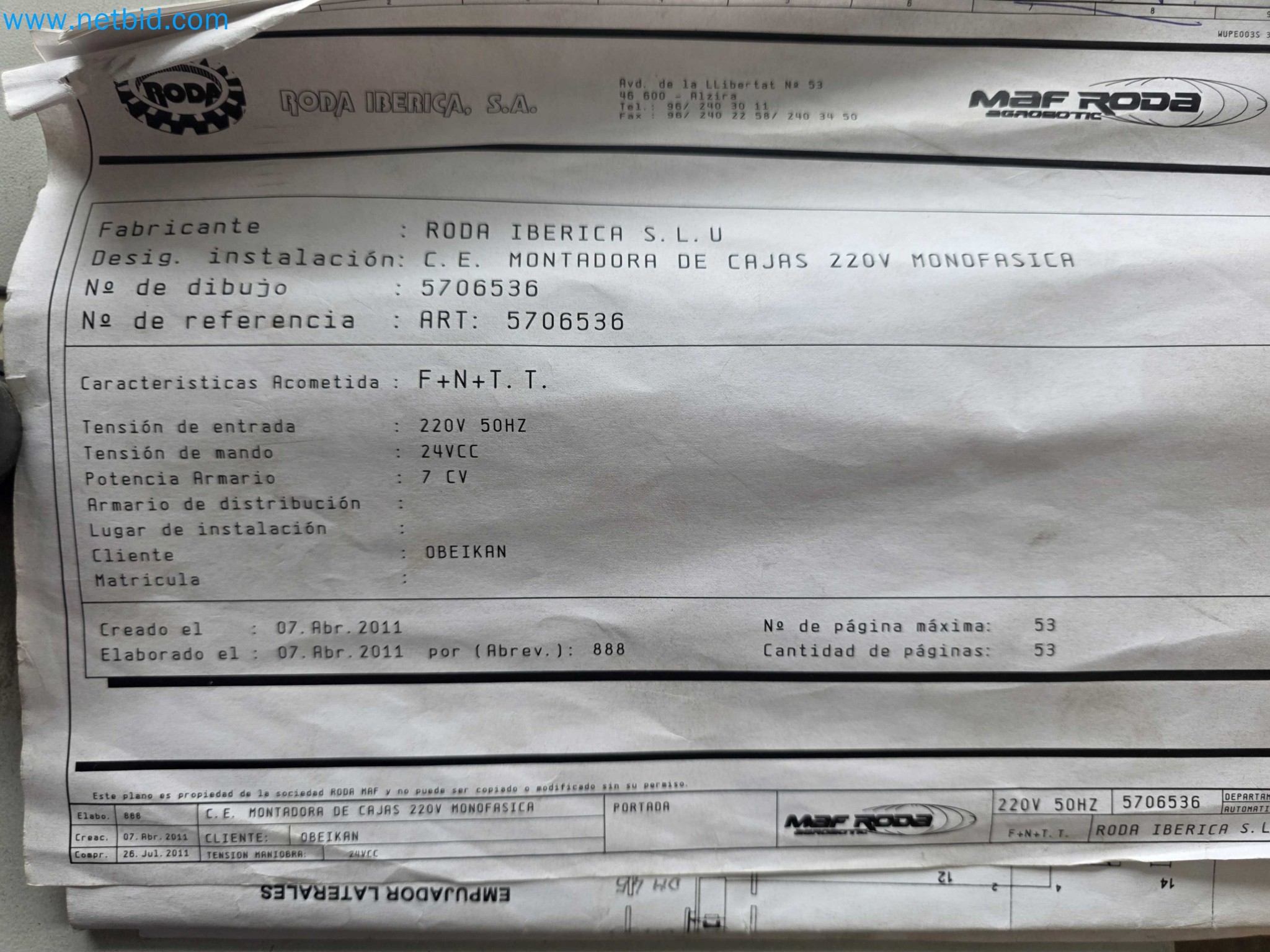 Likvidace podniku - Použité balicí stroje na balení ovoce a zeleniny (výrobní linka MDF)-22