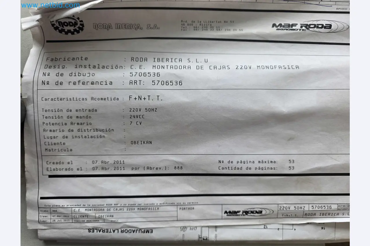 Likvidace podniku - Použité balicí stroje na balení ovoce a zeleniny (výrobní linka MDF)-22