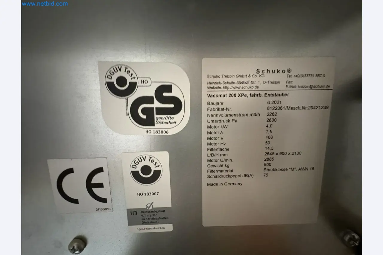 Aspirador SCHUKO VACOMAT 200 XPe-14