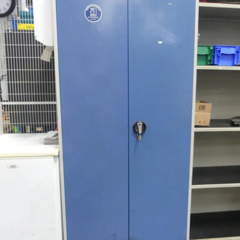 Roupeiro com porta com dobradiças em aço