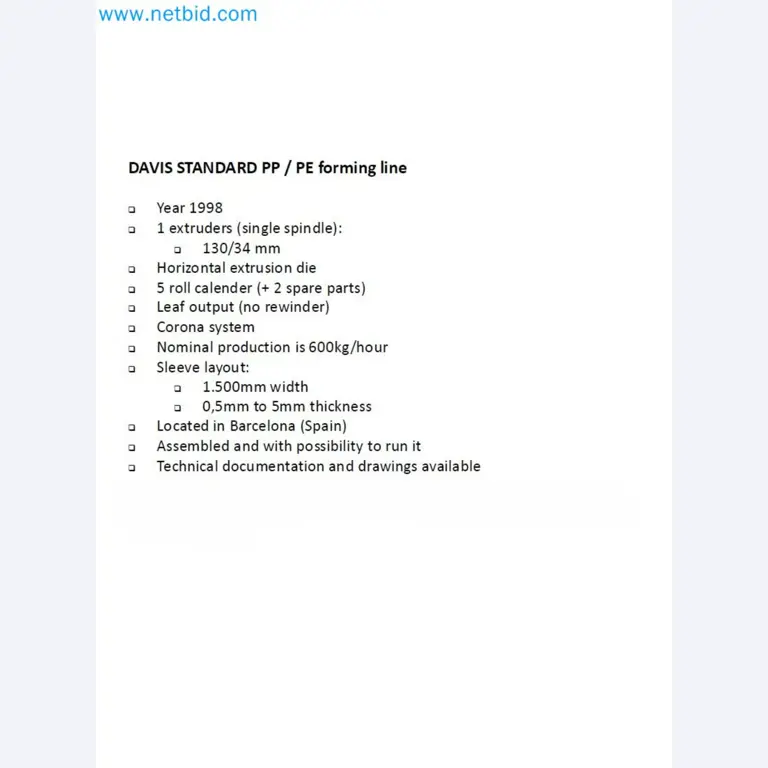 Factory Closure Auction: Plastic Sheet Extrusion Lines (PP/PE & PET)
-27