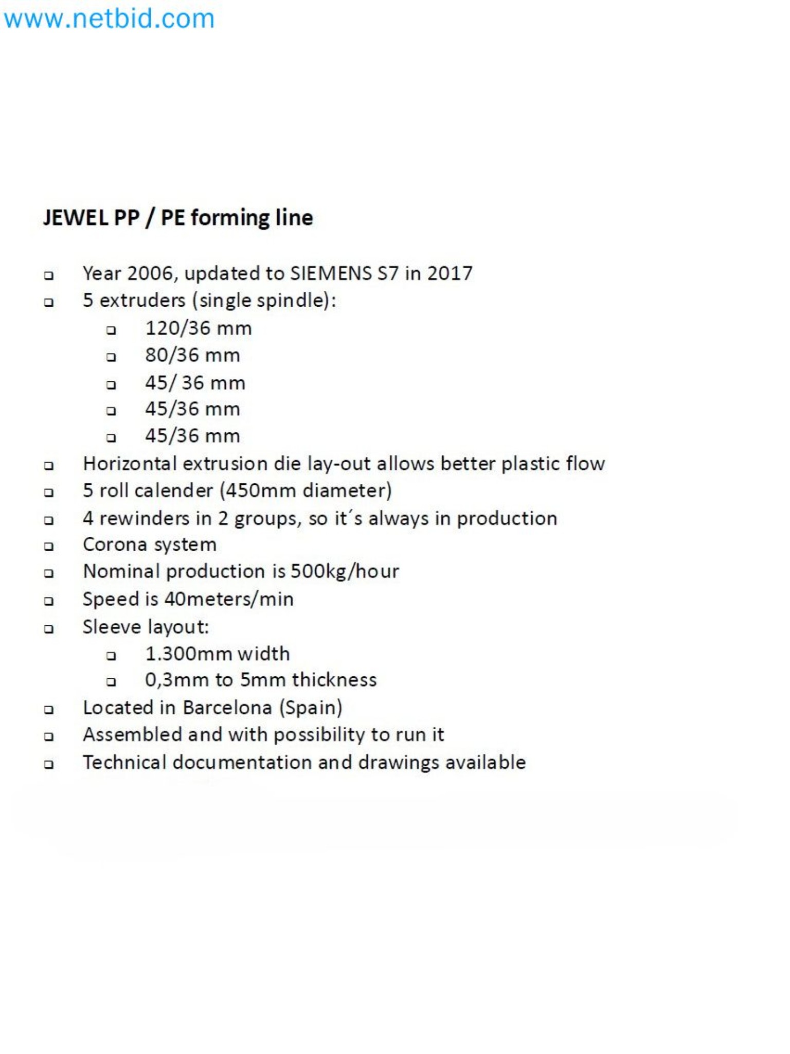 Factory Closure Auction: Plastic Sheet Extrusion Lines (PP/PE & PET)
-31