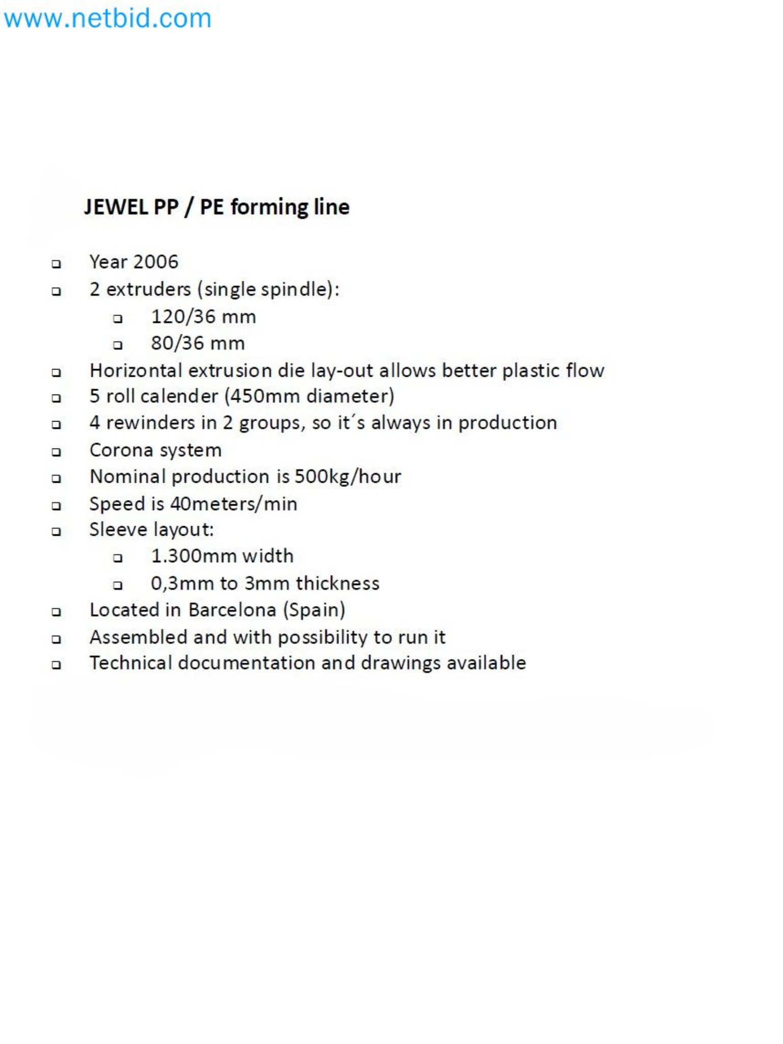 Factory Closure Auction: Plastic Sheet Extrusion Lines (PP/PE & PET)
-24