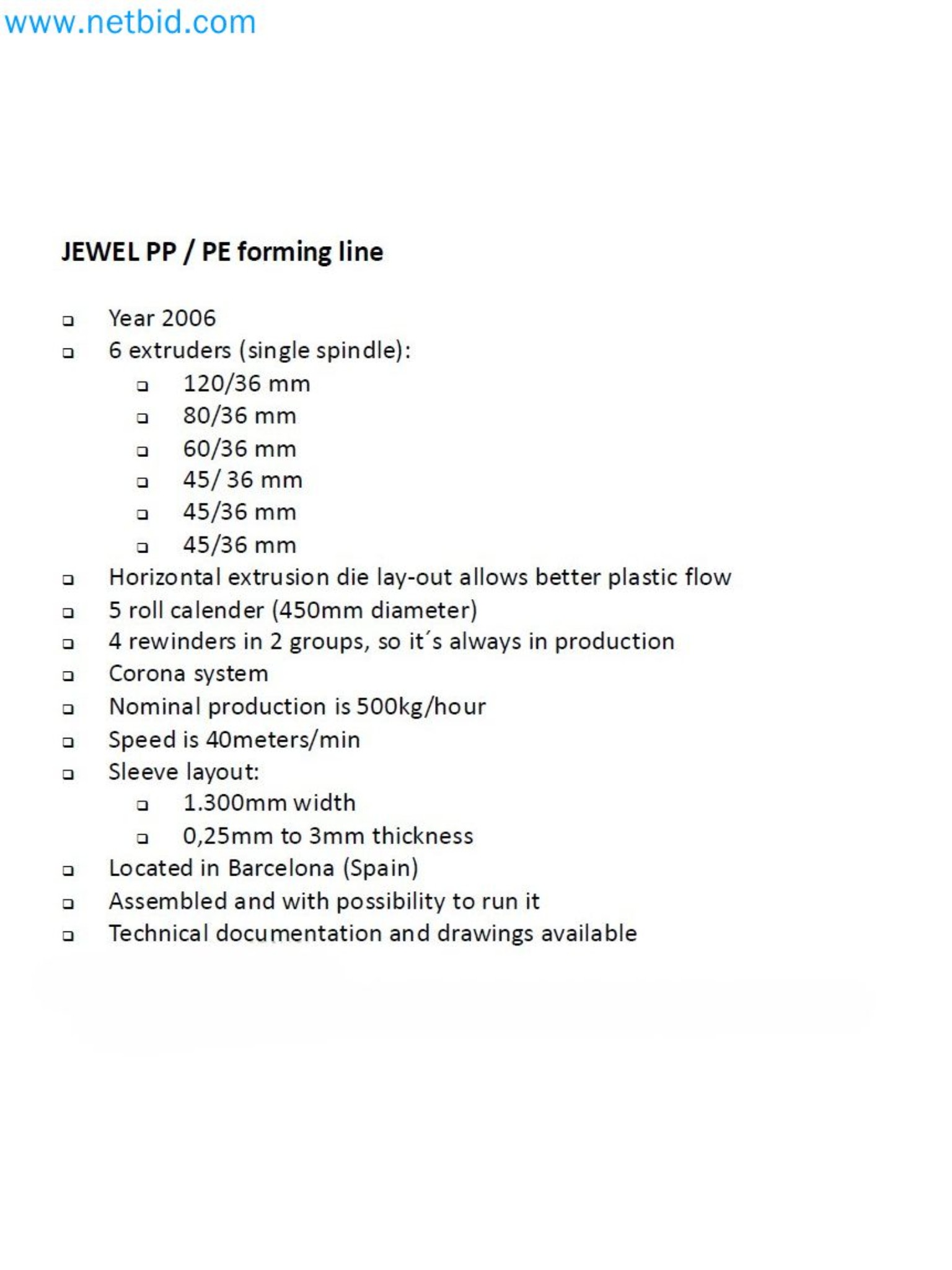 Factory Closure Auction: Plastic Sheet Extrusion Lines (PP/PE & PET)
-36
