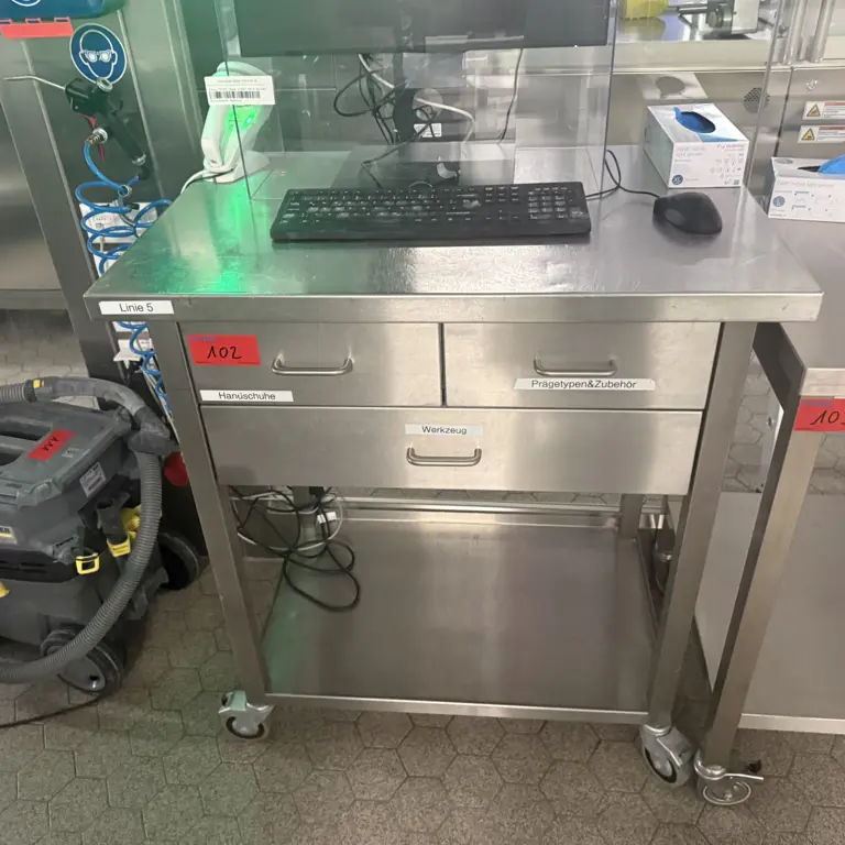 Mesa de trabalho em aço inoxidável