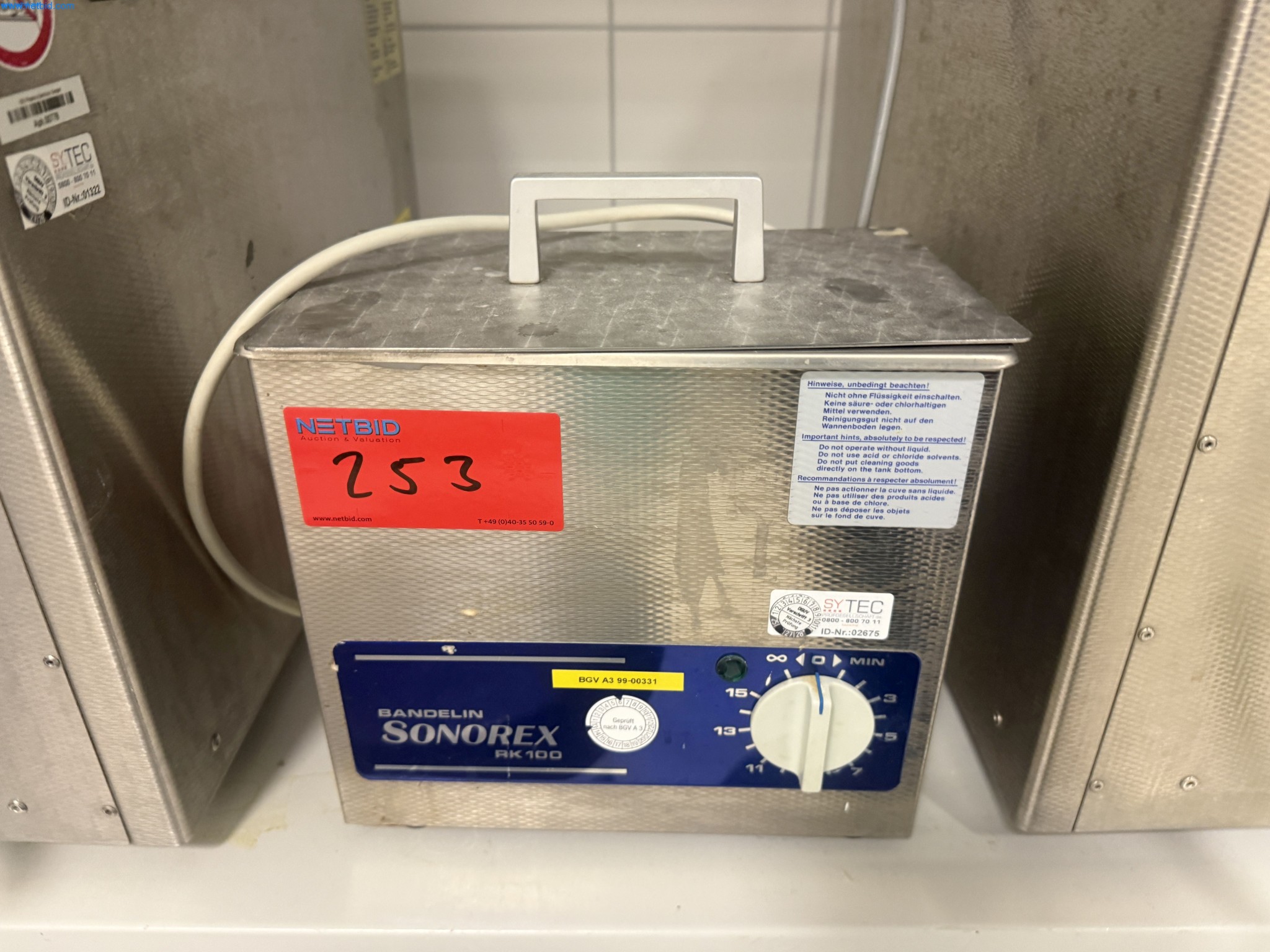 Bain à ultrasons Bandelin RK100