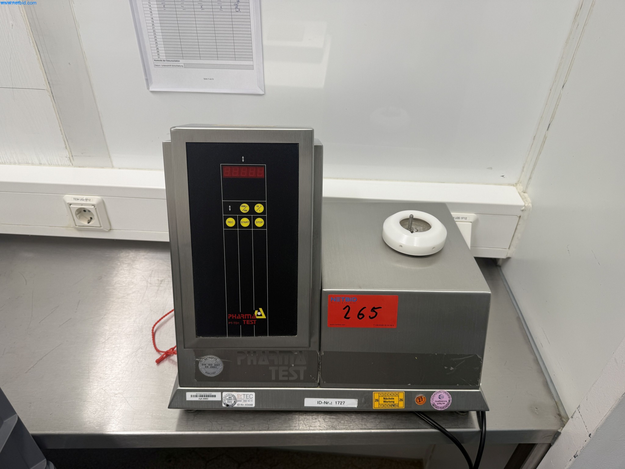 Tamis d'échantillonnage Pharmatest PT-TT1