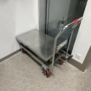 Porta-carregas com plataforma e mecanismo de tesoura