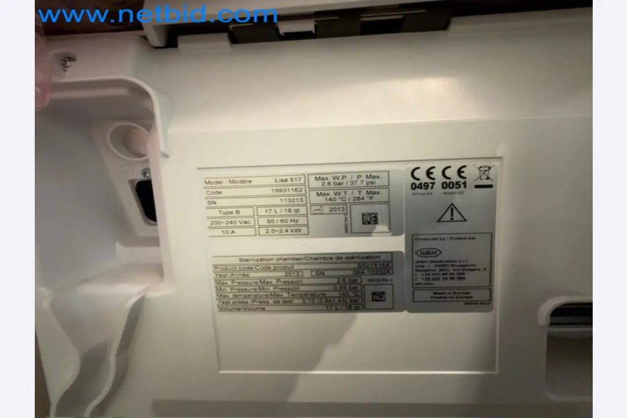 Fully automatic class B sterilizer (autoclave) W&H Lisa 517-5