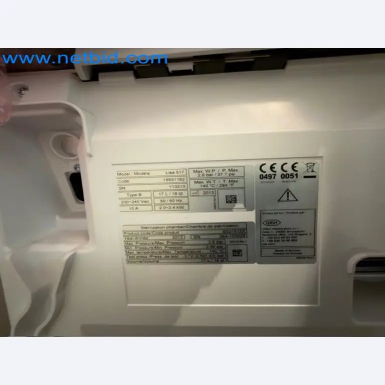 Fully automatic class B sterilizer (autoclave) W&H Lisa 517-5