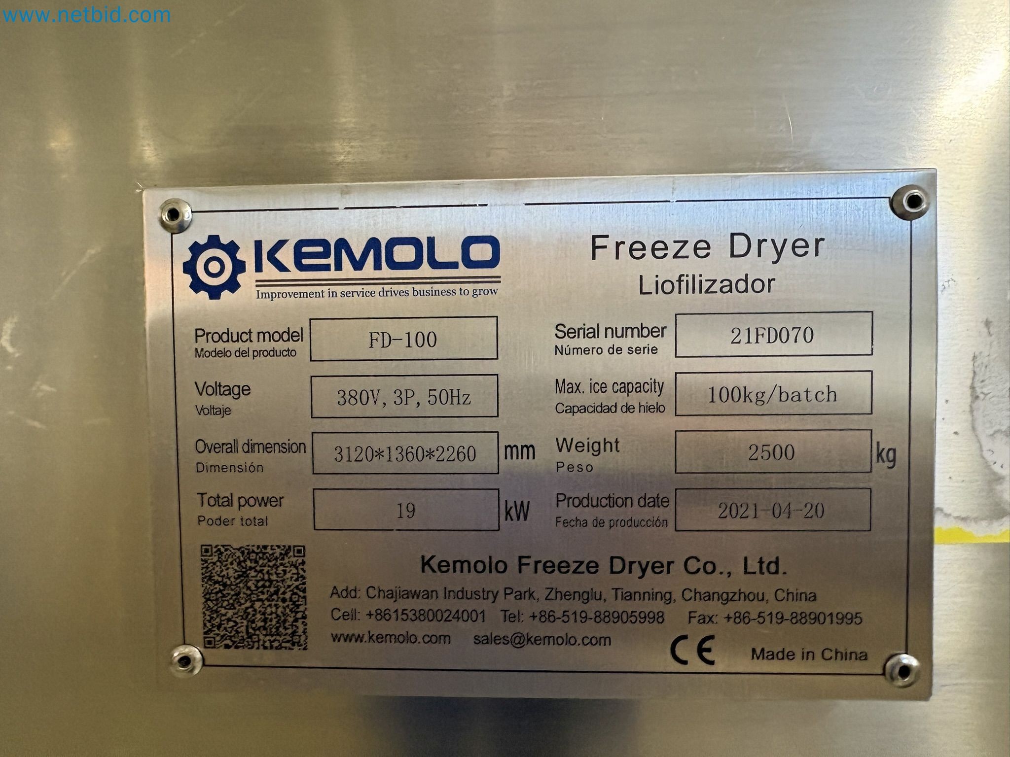 Equipment for freeze-drying fruit
-19