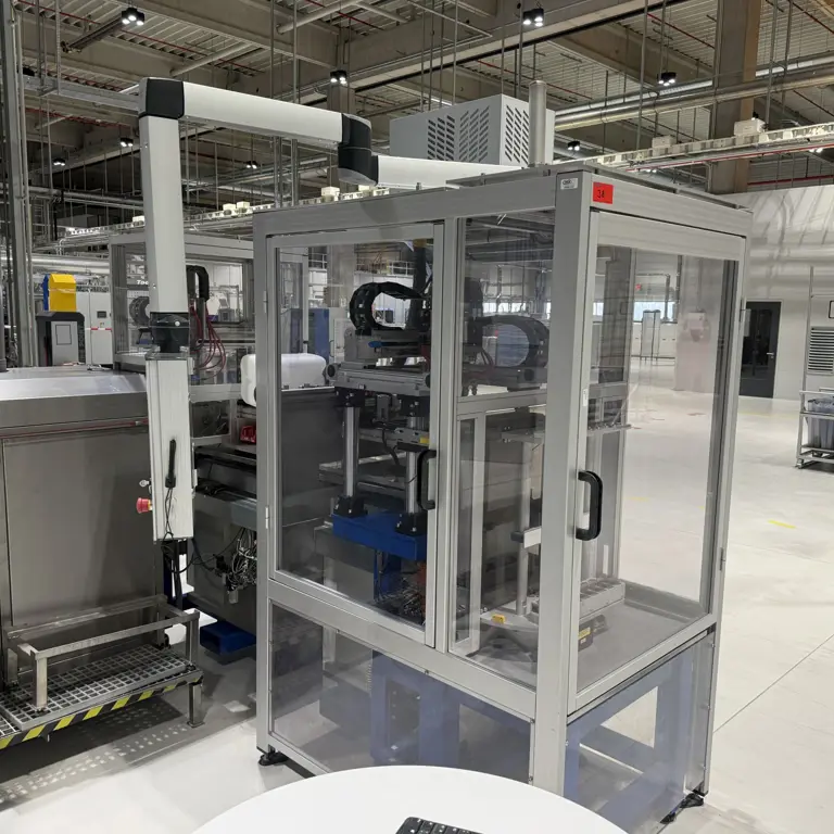 Unloading and Stacking System Scheffler Abführung Wama zur Stangenmagaziner