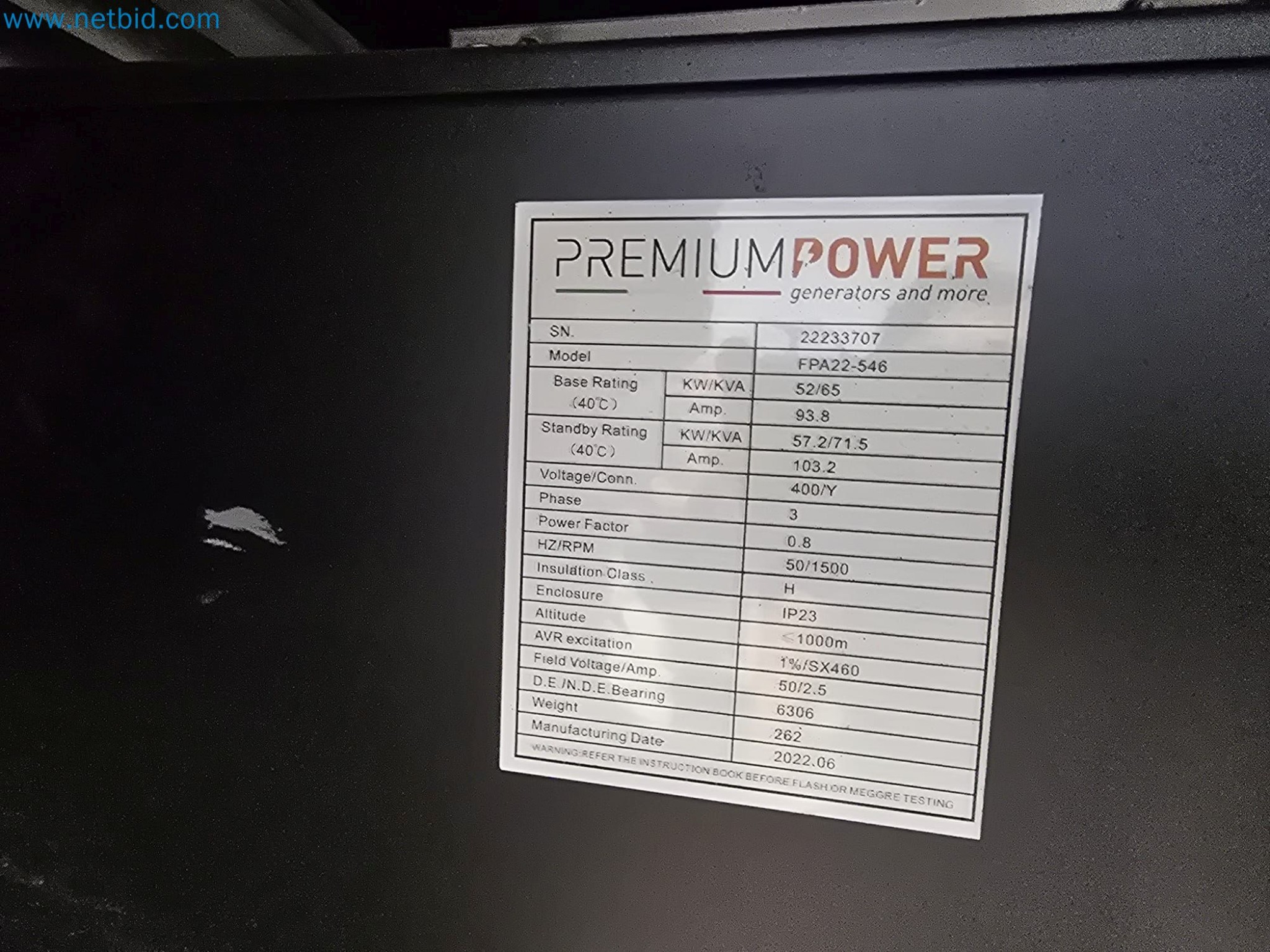 Industrie Notstromerzeuger Premium Power PP69Y-12