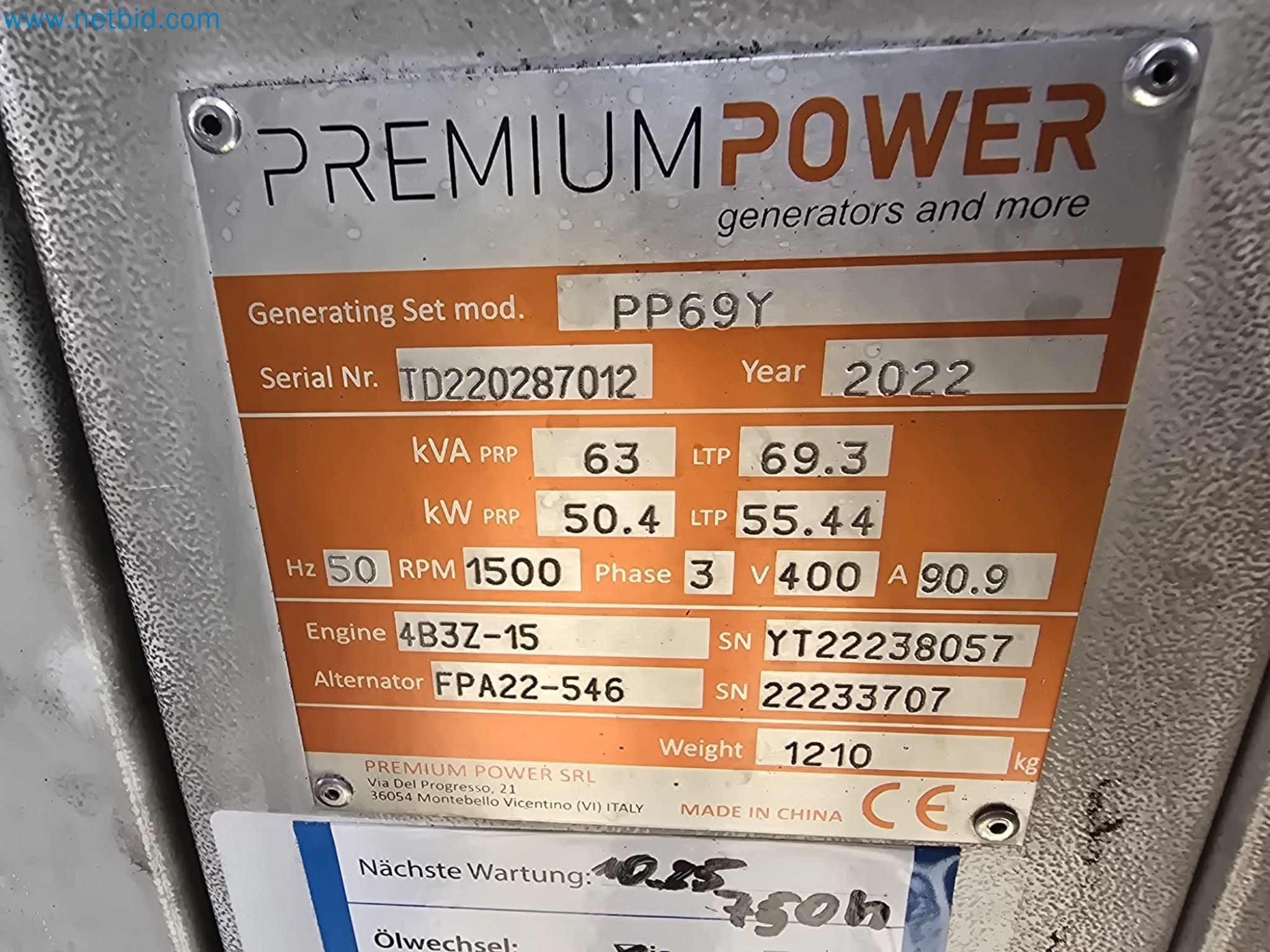 Industrie Notstromerzeuger Premium Power PP69Y-2