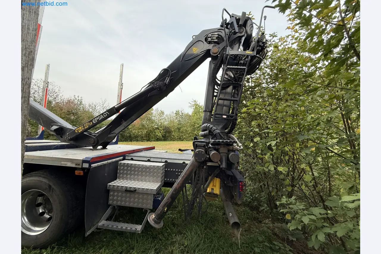 Effiziente Beladung und Holztransport mit dem VOLVO FH16 750 HP 6x4 Rigid inklusive Heckladekran Palfinger EPSILON Q150Z 96-7