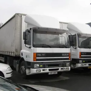 LKW mit Anhänger DAF+Hängler DAF FT 75.300 + Náves Hangler 3SDEL, 24/EG